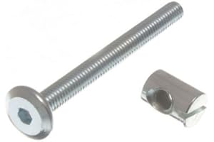 HMH-SHOP Möbel Gitterbett Bolt Allen Kopf Mit Barrel Nut 6Mm M6 x 60mm Zp (Packung mit 8)