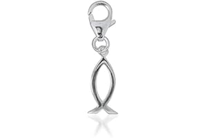 TEMPELWELT Chili Creative® Charm Astro Anhänger Fische 15 mm, 925 Sterling Silber Für Armband Kette, Glückbringer Talisman Sternzeichen