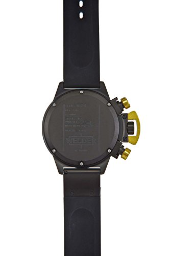 Welder K24-3309 Men's Quartz Watch with Black Dial Chronograph Display and Black Rubber Strap