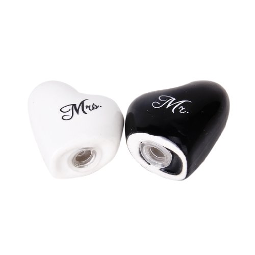 2Pcs Herr und Frau Keramik Hearz Salz Pfefferstreuer Dekor für Hochzeit Geschenk - 8