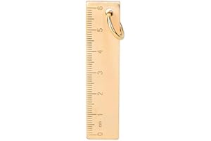HEEPDD 6 cm de longitud regla de latón de oro regla recta práctica de metal de cobre de la vendimia 3 mm de espesor Mini regla de latón colgantes para regalo colgante útiles escolares de oficina