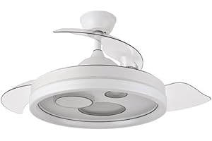 FABRILAMP Ventilador Dc Turia 72w 6120lm Blanco 3 Asp.desplegables 32/47x50/107d. 3 Colores C/remoto temporizador memoria