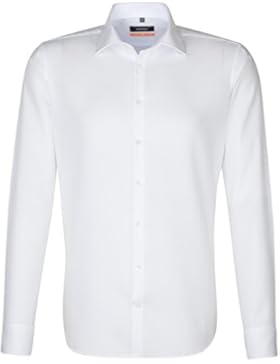 SEIDENSTICKER Herren Hemd Slim Langarm Bügelfrei Uni / Uniähnlich Businesshemd Kent-Kragen Kombimanschette weitenverstellbar