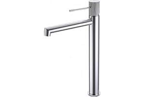 MICE COLLECTION IMEX - Grifo monomando lavabo de caño alto, Grifería Baño agua Frio/Caliente - Serie Line - Cromo - BDD038-3