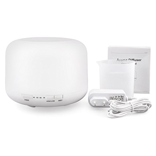 Deckey Aroma Diffuser 500ml Ultraschall Nebel Luftbefeuchter Duftöldiffusoren Raumbefeuchter Purifier LED Farbwechsel für Yoga Kinderzimmer Schlafzimmer Büro weiß - 7