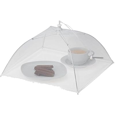 CHEVALIER DIFFUSION - Cloche à fromage tissu parapluie 34 cm blanche (Hauteur 20 cm)