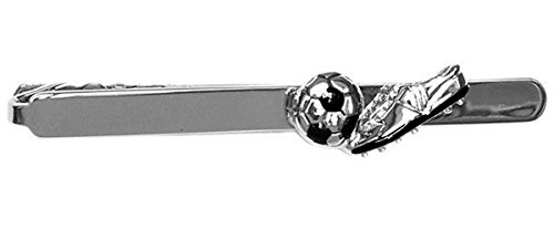 Krawattenspange mit einen Fussball und einen Fussballschuh aus Rhodium