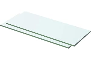 vidaXL 2X Estantes Panel Balda Placa Estantería para Casas o Tiendas de Pared Expositora Estantería Decoración de Vidrio Transparente 50x15cm