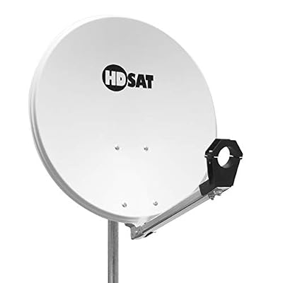 HDSAT Parabole Satellite Acier Blanche 60cm avec Support LNB en Acier Galvanisé idéal Astra EUTELSAT