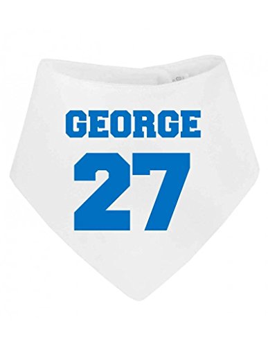 Personalised Sporty Style Name And Team Number College Sports Custom Bandana Baby Bib