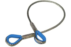 !2-Pack! ELLER Élingue Câble d'acier 1t / 1000kg - Longueur 1.5m - sans PVC