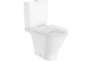 Roca,The Gap,ROUND - Taza Rimless con salida dual para inodoro de tanque bajo,Blanco,370mm x 655mm x 790mm,A3420N8000