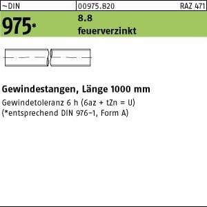 DIN 975 8.8 Hot-Dip Galvanised Hanging Bars, Length 1000 mm Dimensions: M33 (Pack of 1)