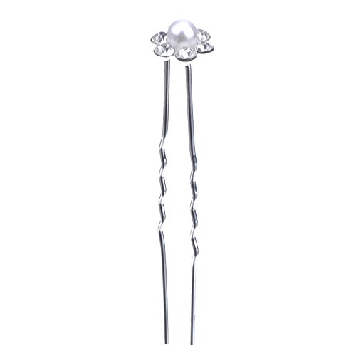 eBoot Hochzeit Brautperlen Haarschmuck Strass, Weiß, 20 Stück - 3