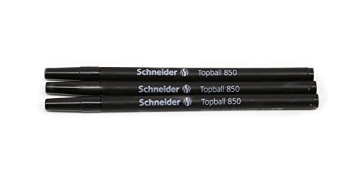 détail Schneider Topball 850-05 Premium Rollerball Pen Refills, Black Ink, Box of 10 by Schneider (English Manual)
