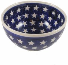 Polish Pottery Boleslawiec Bowl, Soup, Cereal, Deep in STAR pattern