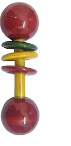 WudCraft Wooden Baby Rattle N Teether - Non-Toxic Sound Making Toy by Channapatna Toys Collection for Infants- Dumble Rattle