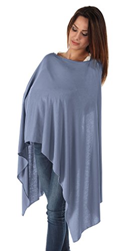 BambooMama Bamboo Breastfeeding Scarf - Sky Blue - Discreet Nursing Cover And Scarf In One - The Ideal Gift For A New Mother
