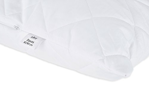 ZOLLNER® hochwertiges kochfestes Kopfkissen 80×80 cm, Füllgewicht: ca. 840 g, mit Reißverschluss in vielen weiteren Größen erhältlich, direkt vom Hotelwäschespezialisten, Serie „Davos“ - 2