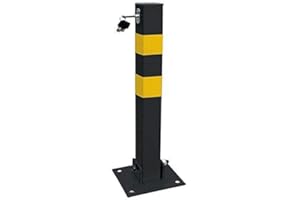 UKB4C Square Heavy Duty Folding Bolt Down Security Parking Post Bollard Entrance Driveway With Lock & Bolts