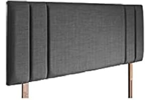mm08enn new side bar bed headboard in linen fabric available in and sizes (3ft single, slate grey)