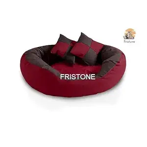 FRISTONE (Medium) Soft and Reversible Dual Color Dog Bed -(Maroon/Grey-Color)