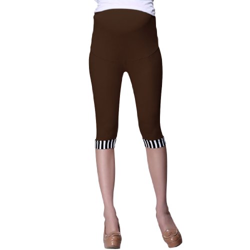 Maternity Adjustable Waistband Stripe Bottom Skinny Leggings