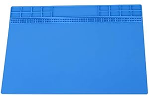 ZERONE Almohadilla de Silicona antiest¨¢Tica de la Almohadilla de Soldadura Grande 350 mm ¡Á 250 mm Almohadilla de estaci¨®n de Trabajo con Aislamiento t¨¦rmico de 500 para BGA[Azul Oscuro]