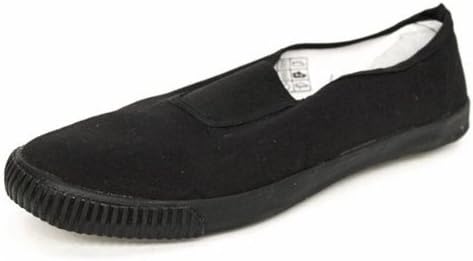 Direct SchoolwearUnisex Slip On School Plimsolls - Black and White (Style No. 7231)