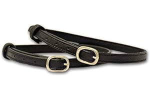 Stübben STEELtec Leder-Sporenriemen in schwarz und braun 1118, Farbe:schwarz/Edelstahl