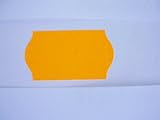  9 rollo borde de la onda 26x16mm etiqueta de premio - naranja brillante permanentemente