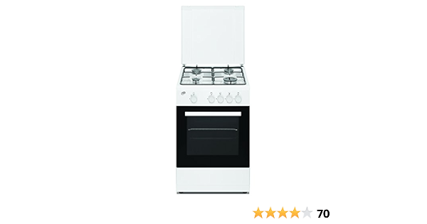 DAYA Cucina a Gas DSGC-50764, 4 Fuochi Gas, Forno a Gas, Dimensioni 50x50  cm, Colore Bianco : Amazon.it: Grandi elettrodomestici