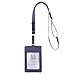 Produktbild Toyvian Ausweishalter Stoff Ausweishülle Kartenhalter mit Lanyard für Büro und Schulbedarf (Marineblau)