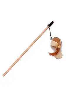 PSK PET MART Feather Interactive Cat Teaser Toy Playing Spiral Stick (Rod Length 40 cm,Rope Length 67 cm)