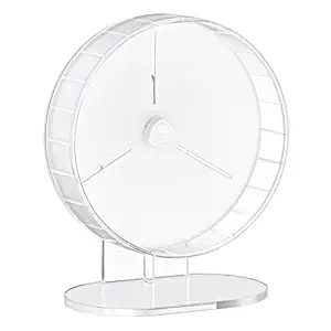 Bucatstate Hamster Exercise Wheel Super-Silent with Adjustable Base Cage Accessories Quiet Spinning Running Wheel for Dwarf Syrian Hamster Gerbils (6.7in, White)