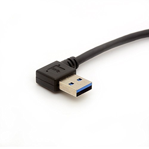 USB 3.0 Verlängerungskabel unten Winkel 90 Grad Adapter Typ A Stecker für weibliche Hochgeschwindigkeitsverbindung, Super schnelle 5Gbps Datenübertragung Sync Ladegerät Leitung (DOWN) (RIGHT) - 2