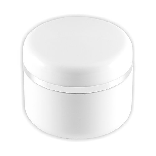 10 Stück 5ml Geltiegel weiss – Leerdose – Cremedose mit Silberrand und Abdichtscheibe - 2