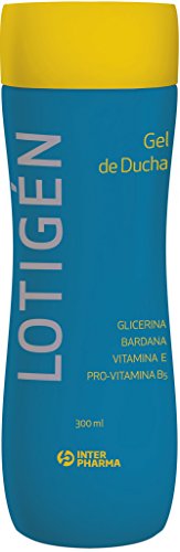 LOTIGÉN - Gel de ducha hidratante y dermoprotector compuesto por glicerina, bardana, vitamina E y pro-vitaminas B5, sin parabenos ni siliconas - 300 ml