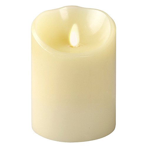 OxoxO 7,6 cm/7.5 cm (Diametro) Candele Senza Fiamma Wavy Side Sway Candele pilastro LED in Vera Cera a Batteria, 7.5x12.5cm