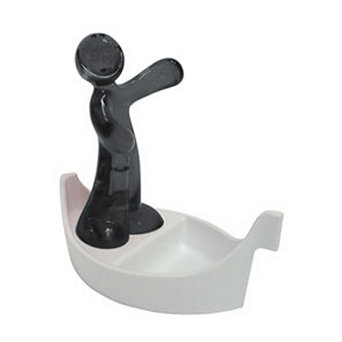 koziol Kochlöffelhalter Luigi, Kunststoff, solid schwarz, 14,5 x 8 x 14 cm