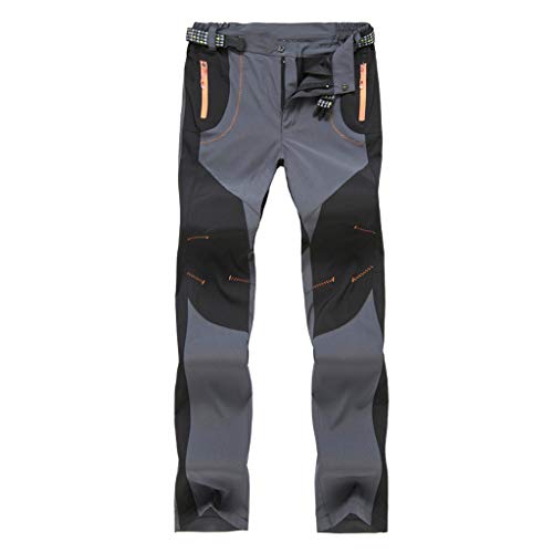 Solike Pantalons de Travail Pantalon Cargo Homme Femme Résistant à l'abrasion Genouillères avec Poches - Épaisse et Mince - pour Toute la Saison (Large, Gris(Femme/Mince))