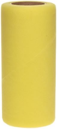 Falk Fabrics Tulle Spool for Decoration, 6-Inch by 25-Yard, Lemon by Falk Fabrics LLC