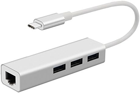 USB-C Hub Ethernet, AmuseNd 3-Port Type-C to USB 3.1 Hub Adapter Splitter USB Expansion for MacBook, Windows (Vista / XP/ 7/ 8/ 10) – Silvery