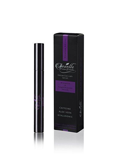 Wimpernserum & Augenbrauenserum 4 ml. mit Koffein • Aloe Vera • Hyaluron | Ohne Prostaglandine | Wimpern Booster | Wachstum und Volumen | Deluxe Eyelash Wimpernwachstumsserun von Develle Premium Cosmetics | Lange Wimpern mit dem Wimpern Booster - 3