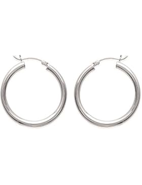 Ohrringe Creolen aus Silber 925/000rhodiniert–30mm–Breite 3mm