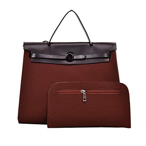 Preisvergleich Produktbild Weibliche Handtasche 2019 neue einfache Kontrastfarbe Kelly Tasche Schultertaschenweibliche Flut Paket (Wine red color, 40.5 * 14 * 25cm)