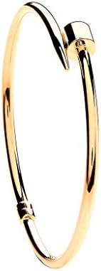 9ct Yellow Gold Screw Nail Hollow Bangle