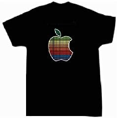 Apple Sound Reactive Equalizer EL Flashing T-Shirt - Size