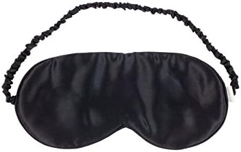 Amazingly Comfortable SILK Eye Mask Eye Shade Blindfold for Sleep or Travel (Black)