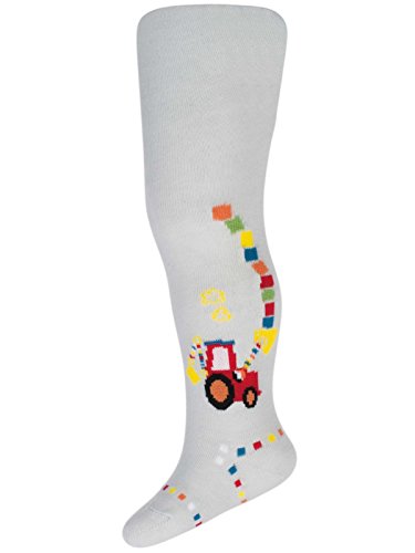TUPTUSIE Baby Boys Cotton Tights Little Digger Pigeon Grey 8D9 (56-62cm (0-6 Months), Pigeon Grey)